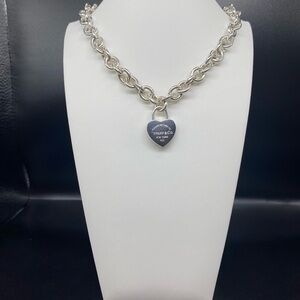 Tiffany & Co. Silver Chain Necklace with Heart Charm